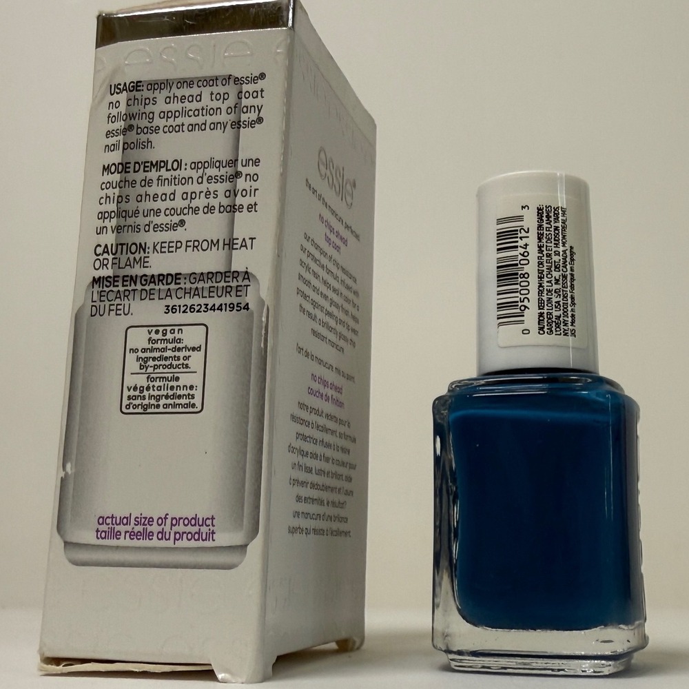 Essie Nail Polish + Top Coat Bundle Put It On Ice 1842 Cobalt Blue Creme New - Picture 4 of 6